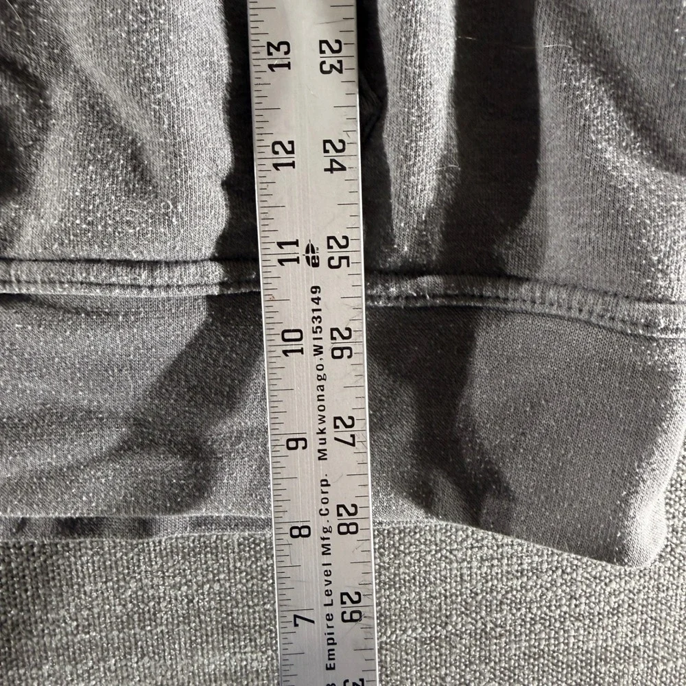 The North Face Hoodie Mens Large Gray Good‎ Red Box Logo Pullover Fleece